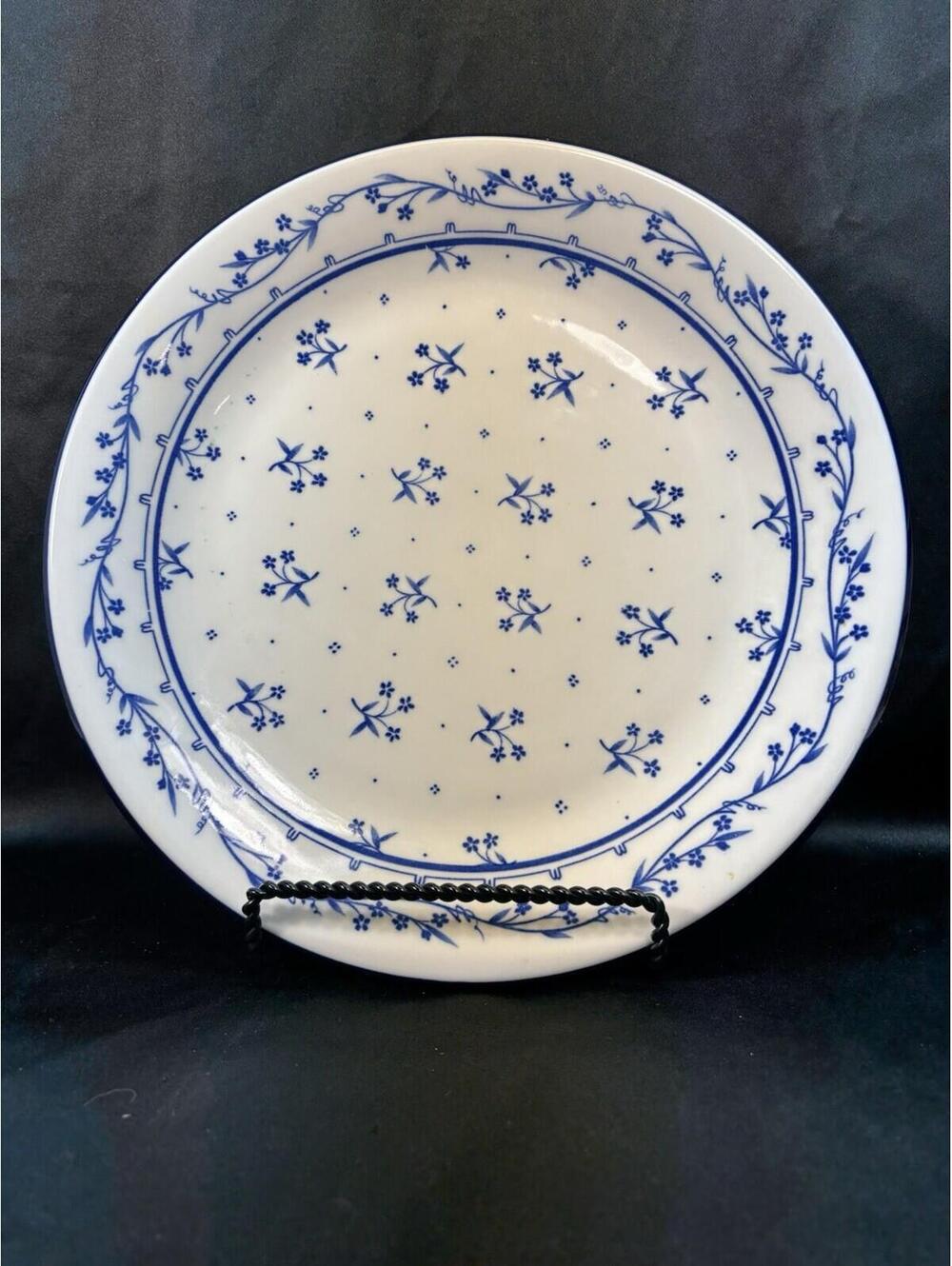 Vintage Sango Province 260 Bouquet Blue Stoneware Dinner Plate - 146#